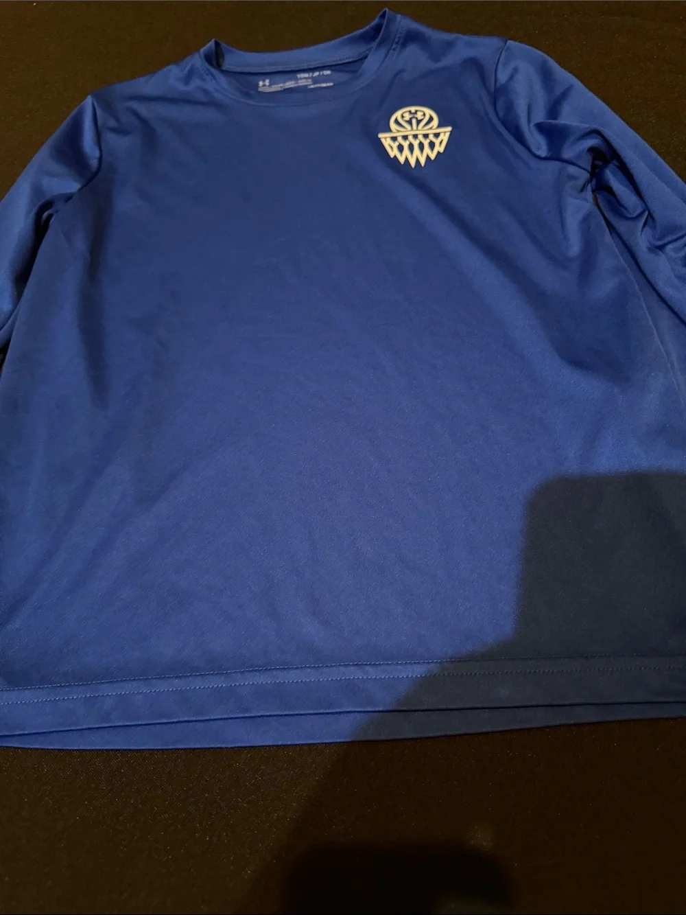 Under Armour Royal Blue Long Sleeve Athletic Top with White Logo